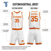 Custom White-Orange Basketball Jersey Uniform Set